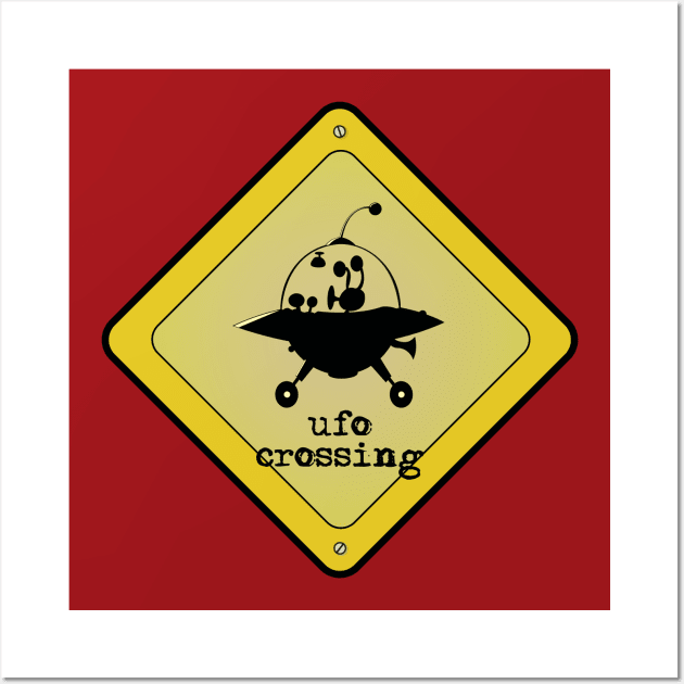 UFO crossing Wall Art by mangulica